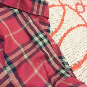 Burberry | Shirts | Burberry London Mens Flannel Shirt L Red Black ...